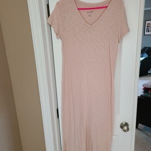 Universal Thread (3) maxi dresses. Pale pink, dark grey, & mustard. Size Small